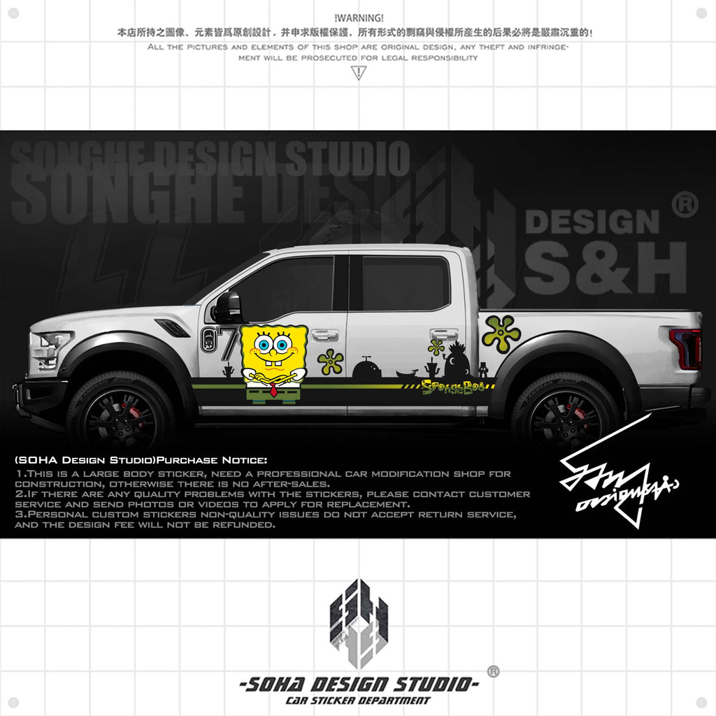 Ford bronco/F150/JEEP Wrangler/Gladiator "Spongebob Squarepants"(Contact for other models)